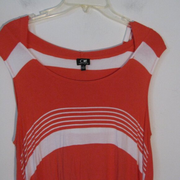 Cable & Gauge Striped Hoodie Shirt Large Beach Cover Orange White Stripe - Picture 4 of 5